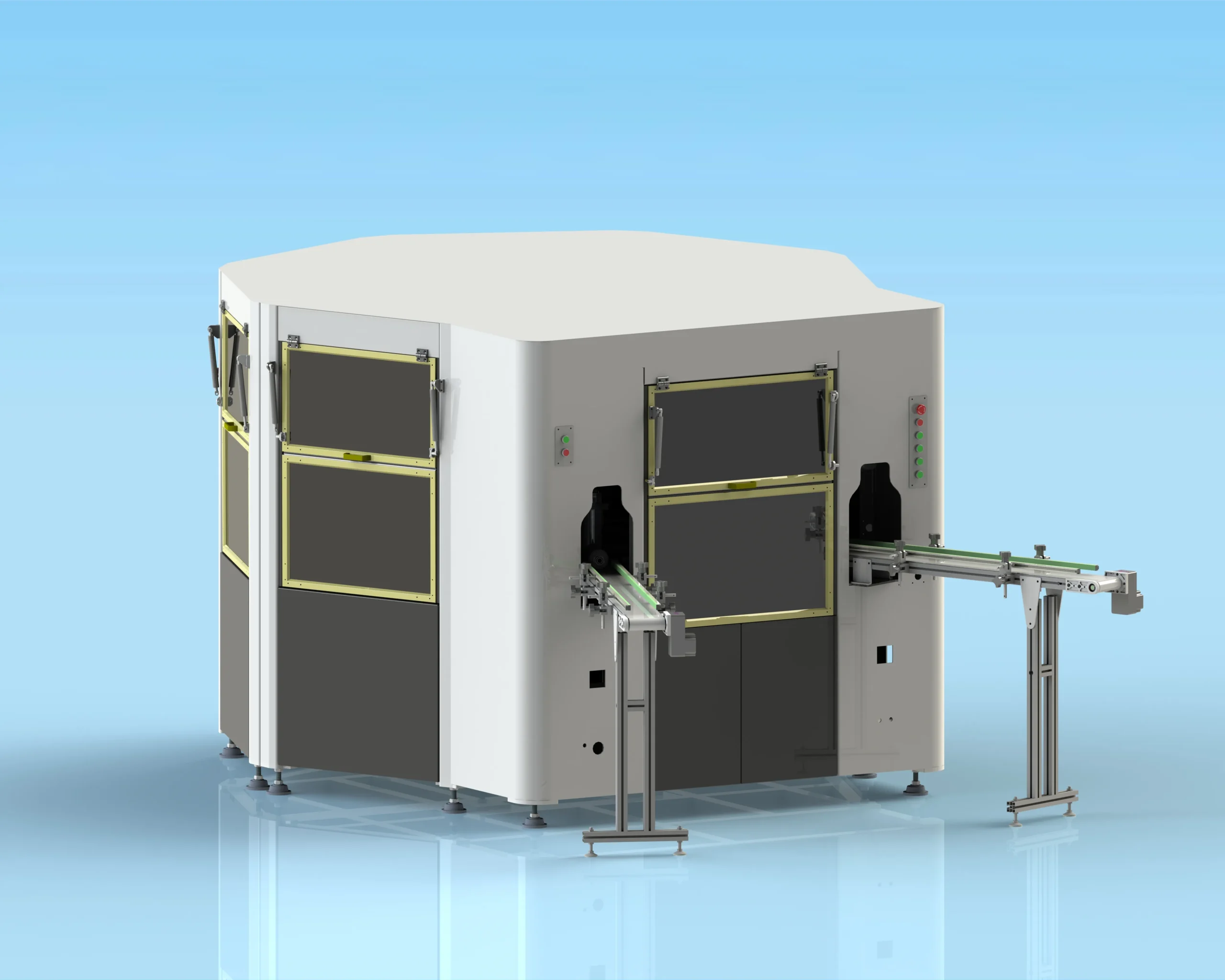 8-Station 2-Color Rotary Screen Printing Machine for Curved Surfaces-A