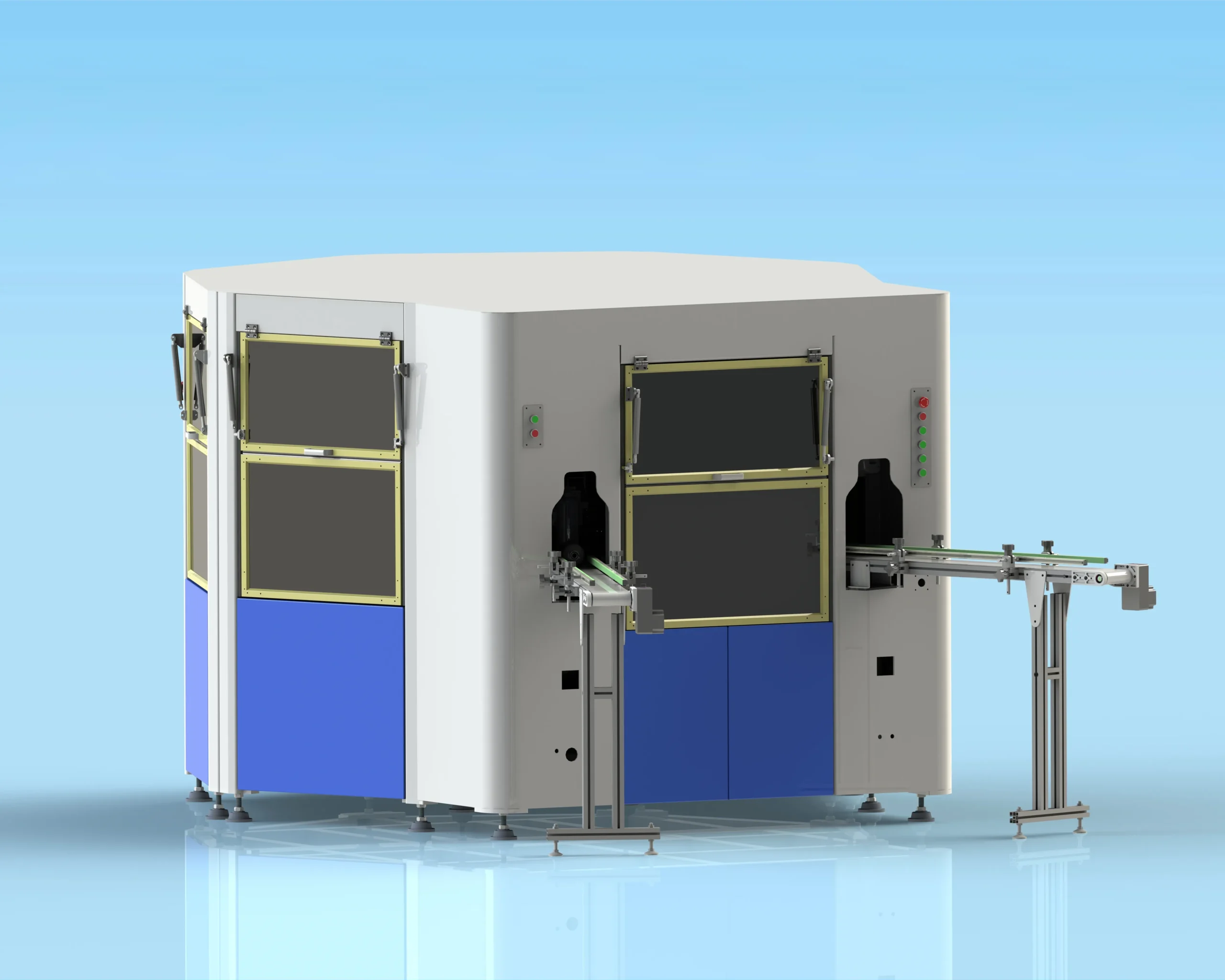 8-Station 2-Color Rotary Screen Printing Machine for Curved Surfaces-F